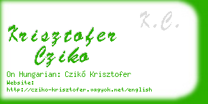 krisztofer cziko business card